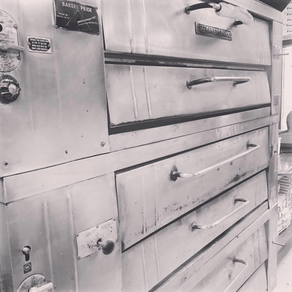 Baker's Pride deck oven at Abo's Pizza — the secret to our crust